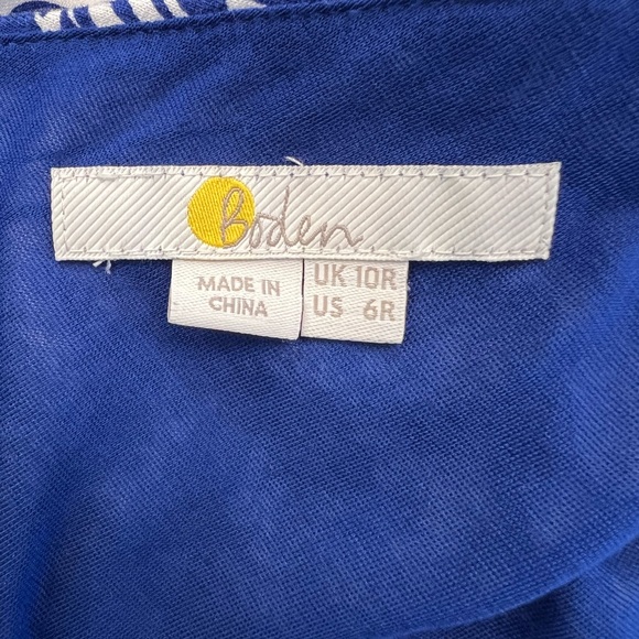 BODEN Lorna Jersey Dress Blue and White Pattern Size 6R - Picture 7 of 13
